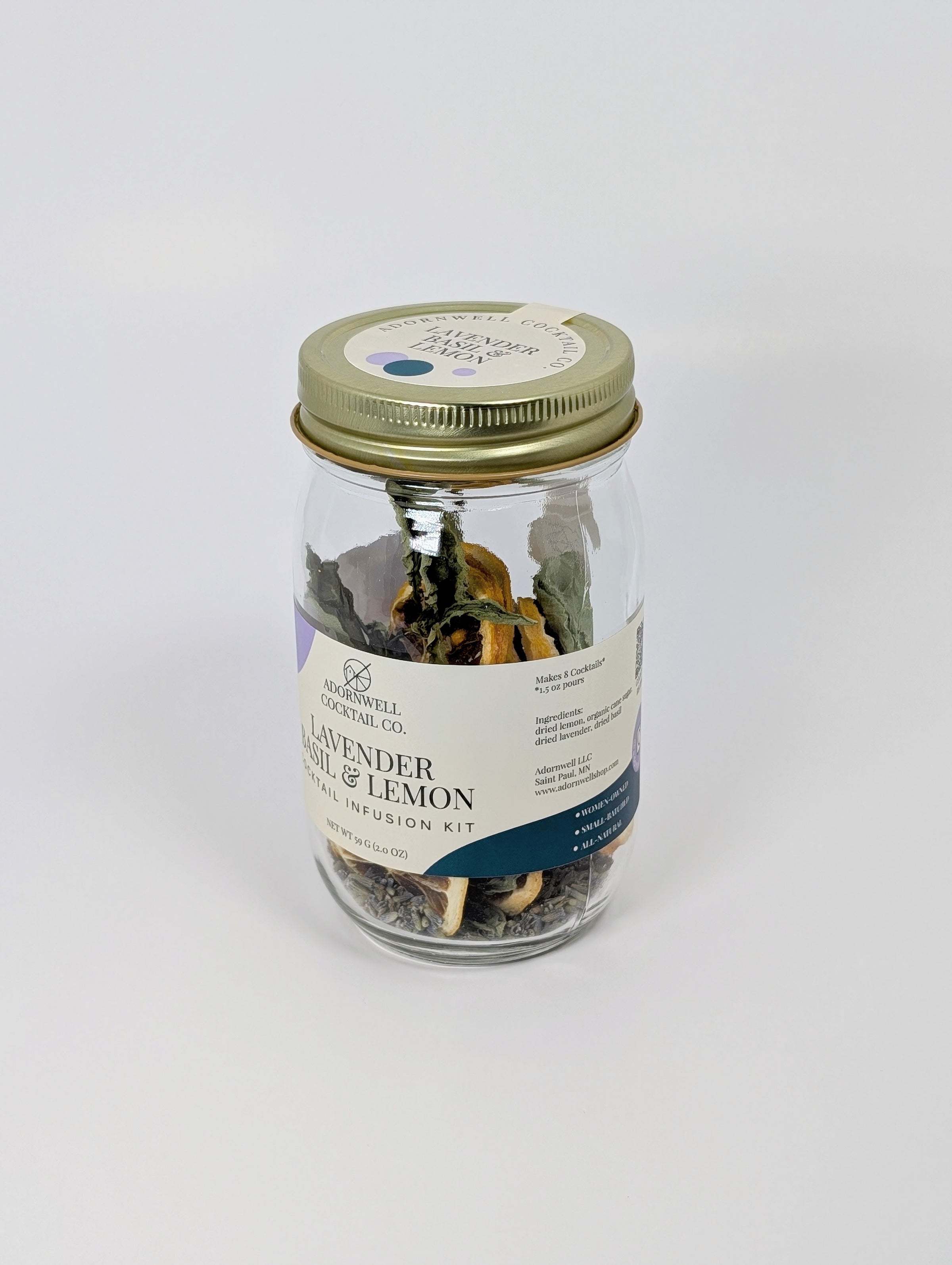 Cocktail Infusion Kit Lavender Basil and Lemon Adornwell Cocktail